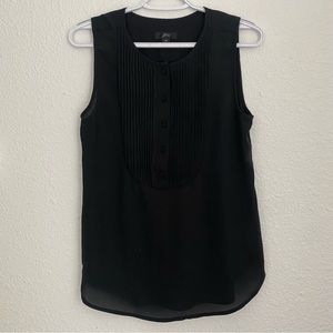 J. Crew Sleeveless Black Tuxedo Flowy Blouse Size XS